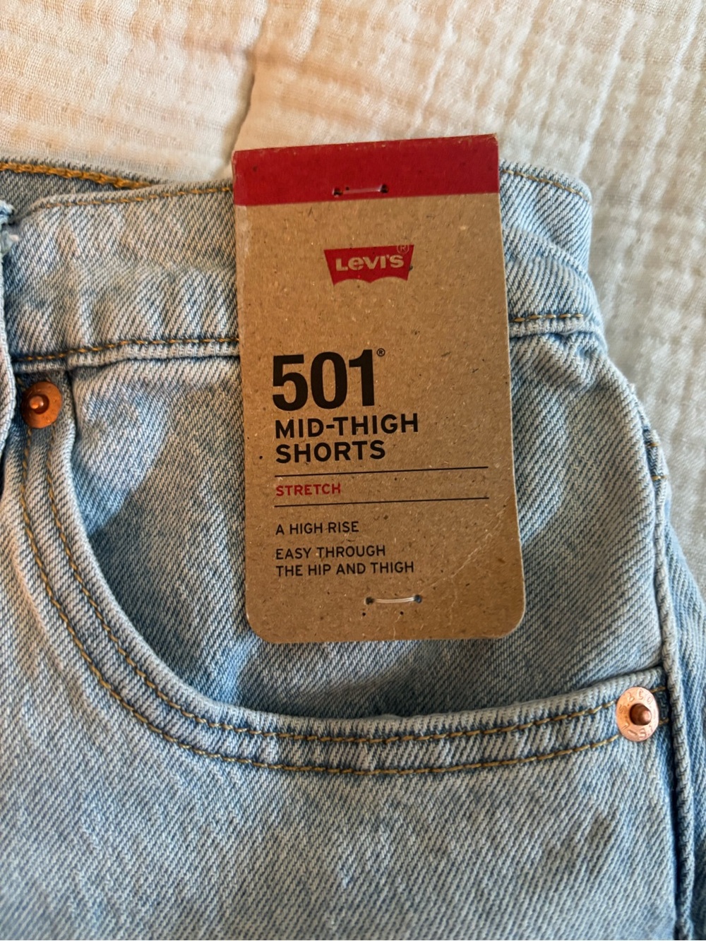 Levi's 501 Light Wash Denim Jean Shorts - Picture 5 of 5